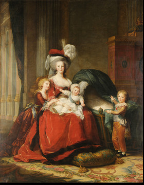 伊丽莎白·路易丝·勒布伦法国王后玛丽安托瓦和她的孩子们