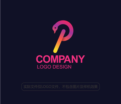火烈鸟天鹅P字母logo
