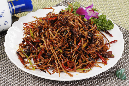 干煸茶树菇
