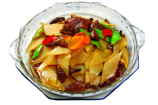 黄蘑炒土豆片