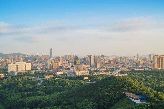 俯瞰中国江苏江阴城市风光全景