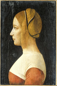 达芬奇戴着帽子的女人油画
