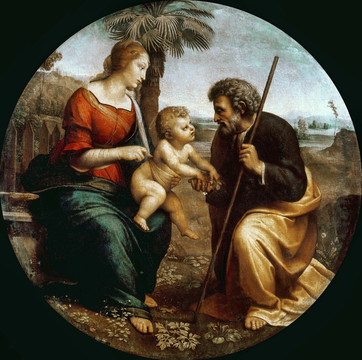 拉斐尔圣母子人物油画