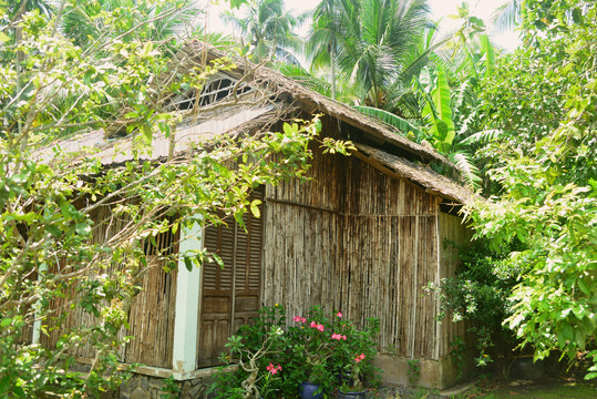 越南九龙江风景区度假村的竹屋
