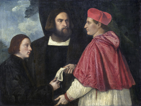 提香·韦切利奥传信的贵族男人油画