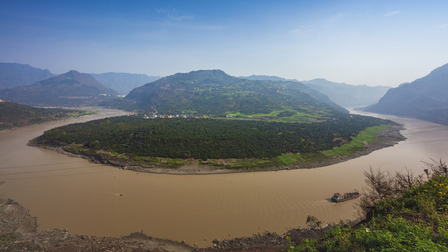 四川宜宾金沙江最后一湾全景