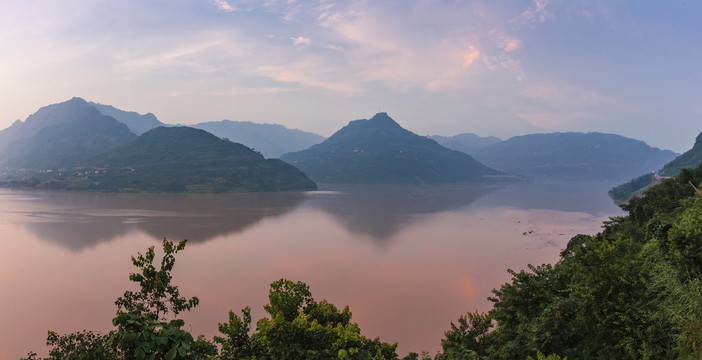 宜宾金沙江全景山水自然风光