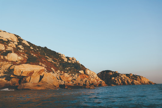 桂山岛景色和海钓运动