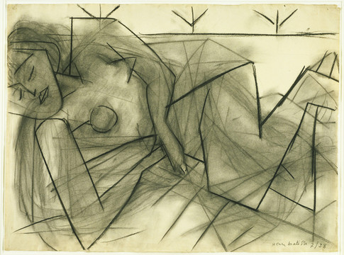 马蒂斯裸体女人素描抽象画