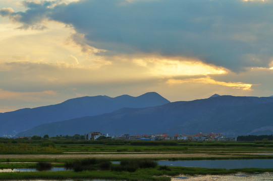 湿地晚霞