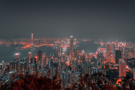 中国香港特别行政区夜景