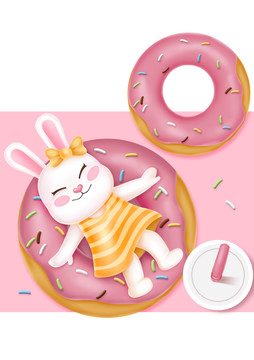 甜甜圈可爱兔子手机壳图案