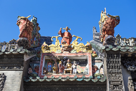 清朝古建筑雕塑