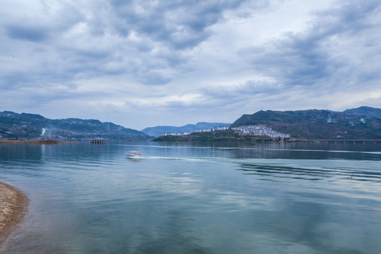 宜宾金沙江向家坝库区山水风光