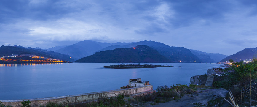 宜宾金沙江向家坝库区山水风光