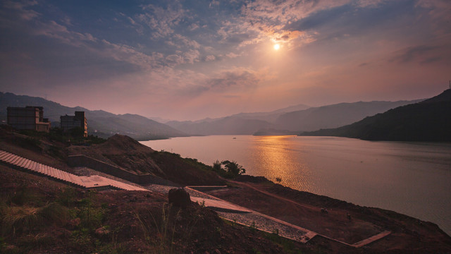 宜宾金沙江向家坝库区山水风光