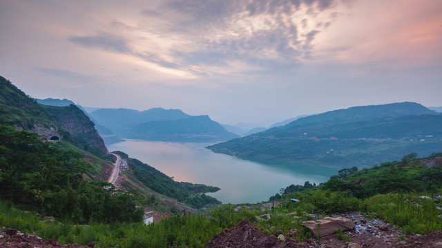 宜宾金沙江向家坝库区山水风光