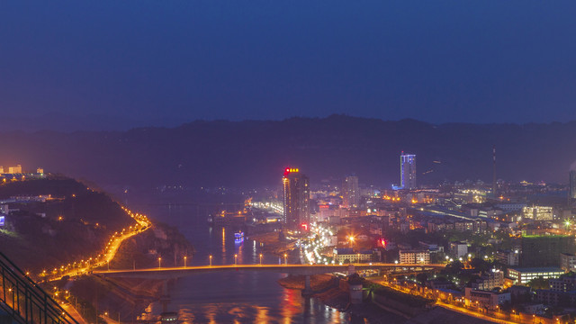 云南绥江县城市夜景