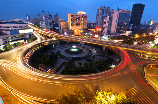 江西南昌老福山圆盘立交夜景