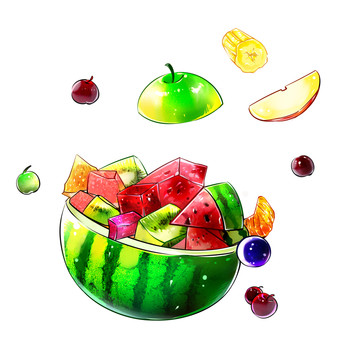 水果沙拉水果盘PSD