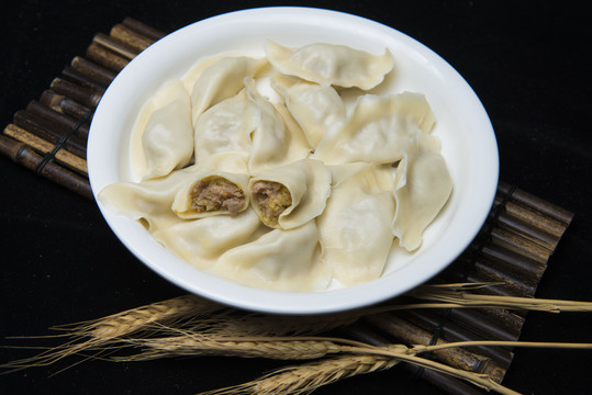 水饺馅特写