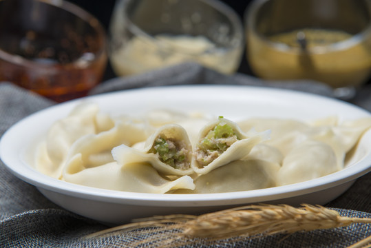 水饺馅特写