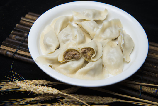 水饺馅特写