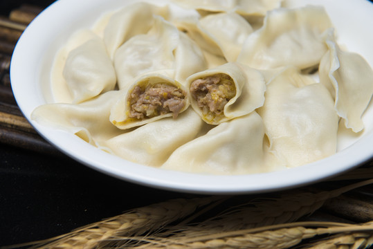 水饺馅特写