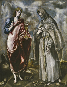 埃尔·格列柯圣约翰的传播者和圣弗朗西斯阿西