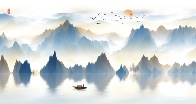 新中式水墨山水