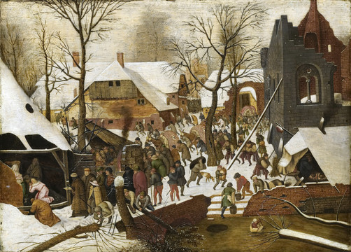 彼得·勃鲁盖尔冬天村庄风景油画