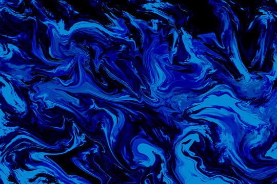 蓝色海洋抽象画