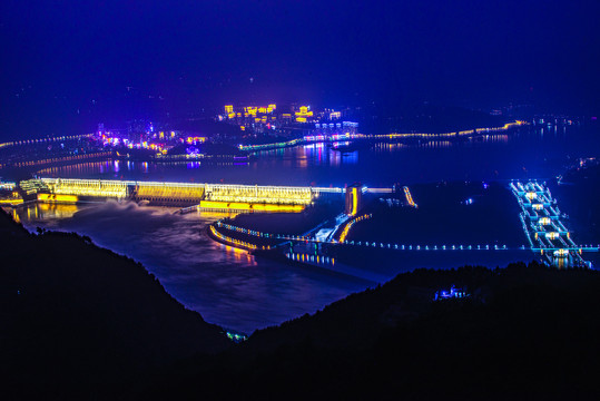 三峡大坝夜景