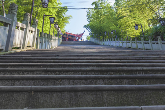 宜宾蜀南竹海龙吟寺景点石梯