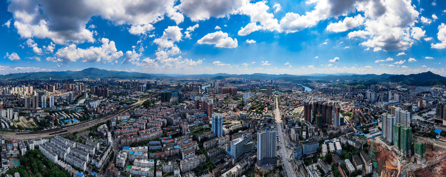 航拍城市建设全景图