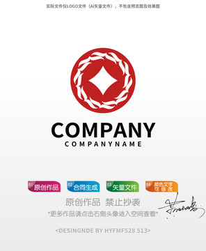 铜钱logo标志设计商标