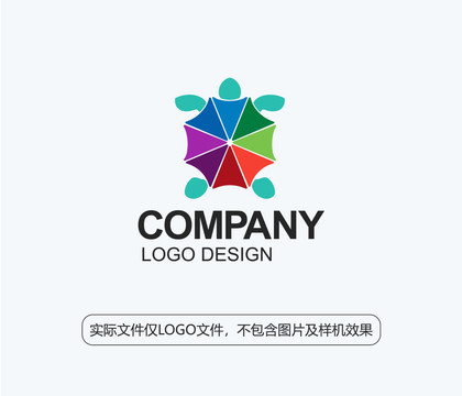 五彩雨伞乌龟LOGO