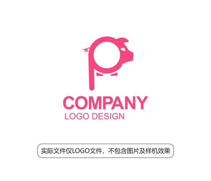 P字母猪logo