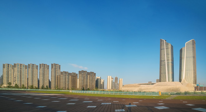 中国南京河西商务中心建筑和广场