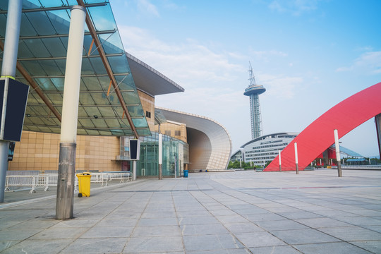 中国南京奥体中心建筑和广场