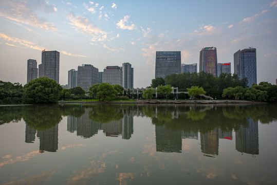 江苏省淮安市钵池山公园城市风光