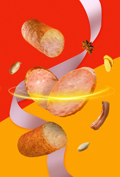 哈尔滨红肠儿童肠海报