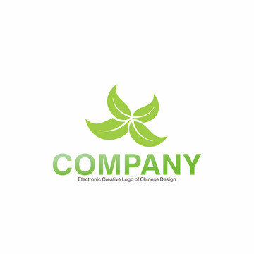 原创绿色叶子公司logo标志