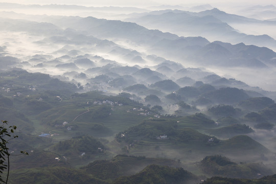 宜宾蜀南竹海山脉云海自然风光