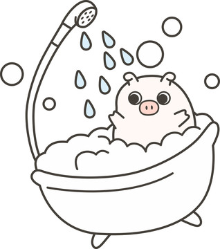 洗澡的猪