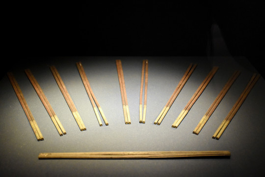 清代乌木圆筷