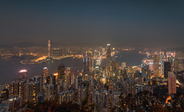 中国香港特别行政区夜景