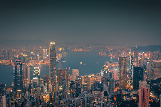 中国香港特别行政区夜景