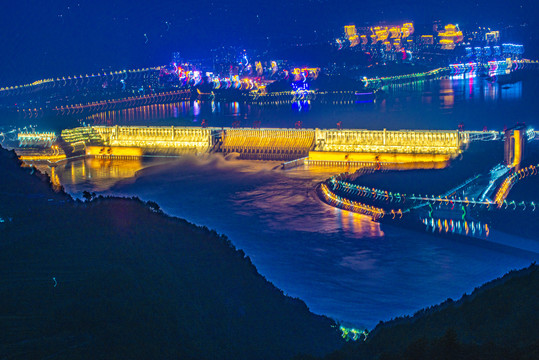 三峡大坝夜景
