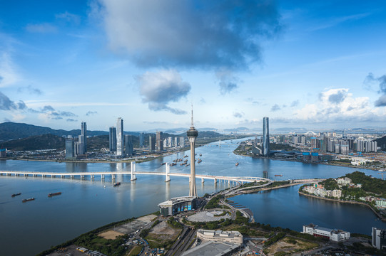 珠海横琴和澳门城市风光